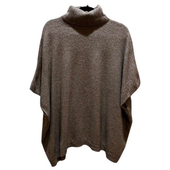 Garnet Hill Cashmere Turtleneck Poncho Sweater Cape Draped Women's - Picture 1 of 4